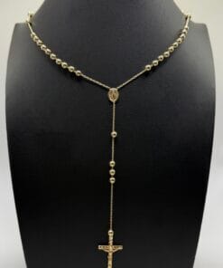 14 Karaat Geelgouden Rozenkrans Ketting 0.4mm Breed - 55 CM