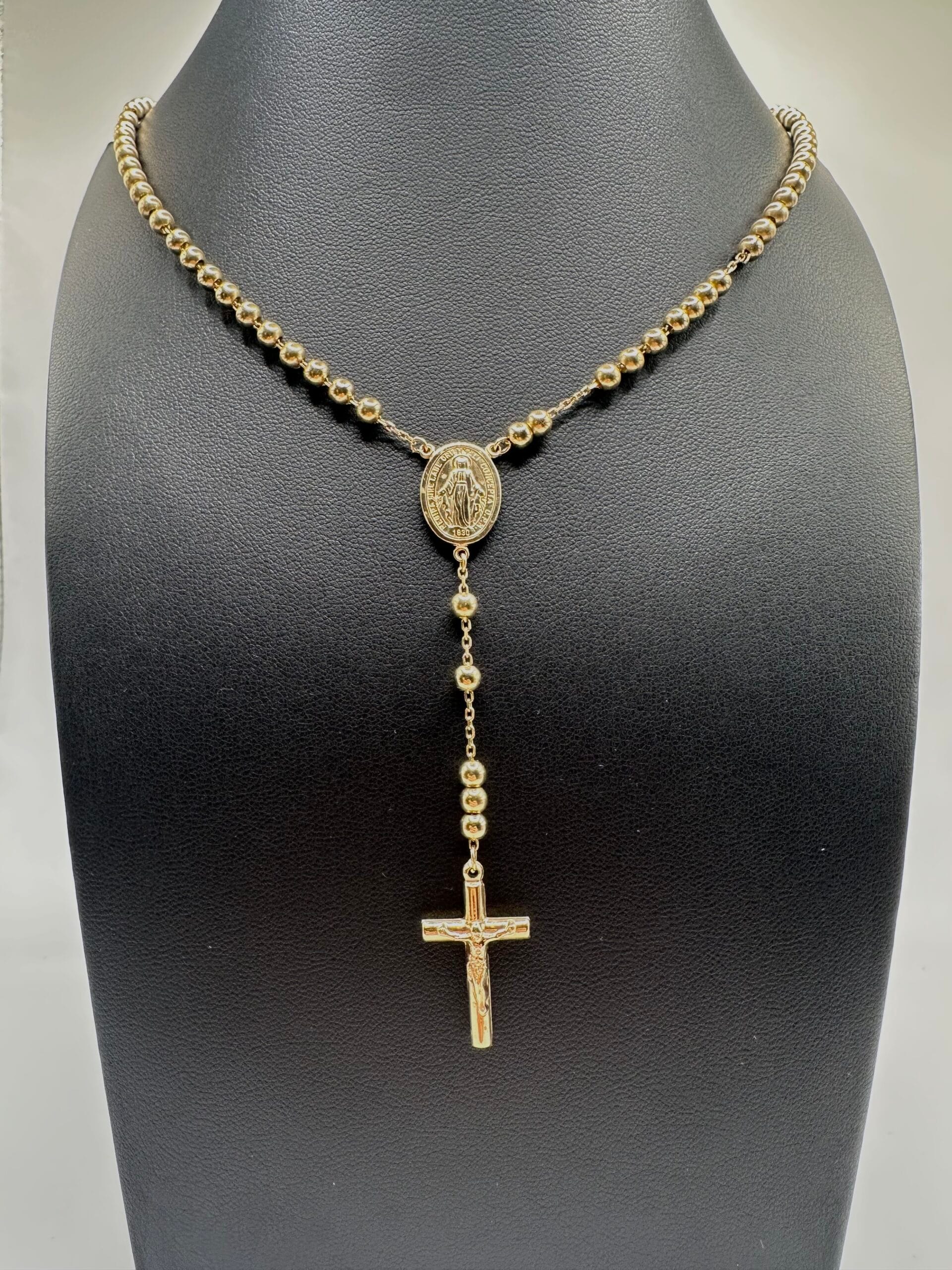 14 Karaat Geelgouden Rozenkrans Ketting 0.6mm Breed - 65 CM