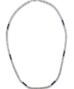Alternative view of Zilveren Vierkante Koningschakel Saffier Collier & Armband Set - 3.6mm breed