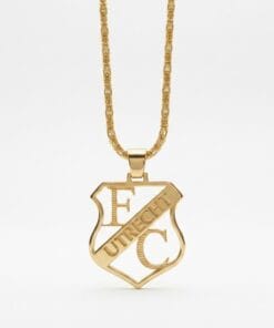 FC Utrecht Hanger XL & Vierkante KoningsKetting 2.7MM Set Goud XL